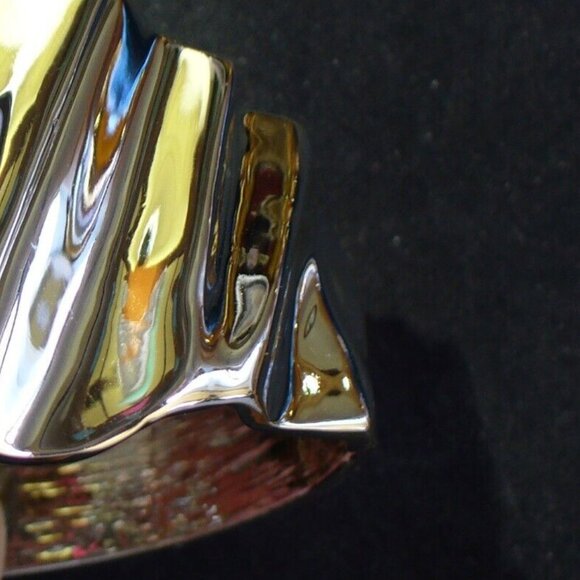 NINE WEST Mod/Contemporary Silver Abstract Molten Clamper Hinged Bracelet**NEW! - Picture 5 of 7